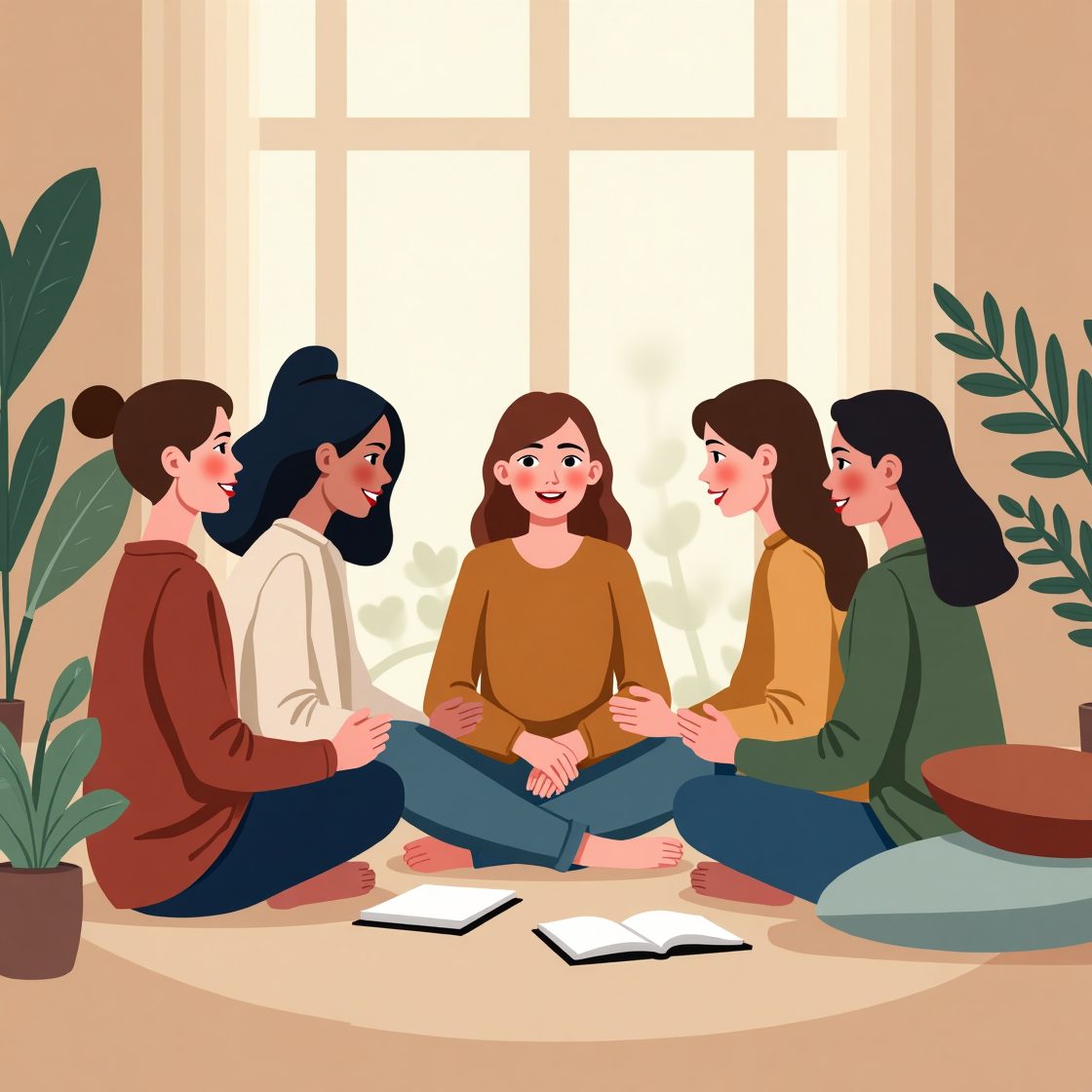 Madres reunidas en un circulo